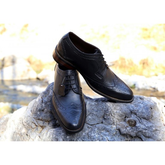Real Leather Black Brogues Italian Design ZEST-MHS-027 Real Leather Black Brogues Italian Design ZEST-MHS-027
