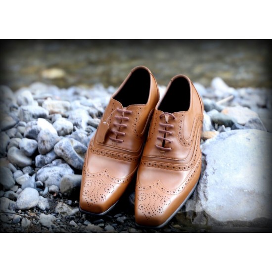 Tan Lace Up Brogues, Smart Dress Shoes ZEST-MHS-004 Tan Lace Up Brogues, Smart Dress Shoes ZEST-MHS-004