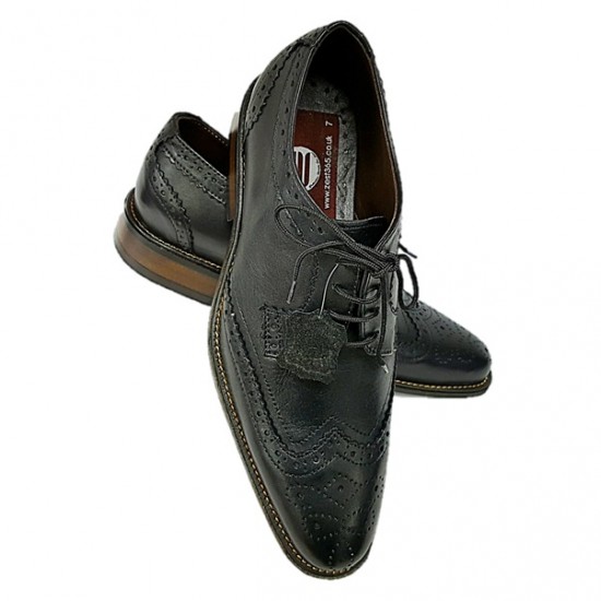 Real Leather Black Brogues Italian Design ZEST-MHS-027 Real Leather Black Brogues Italian Design ZEST-MHS-027