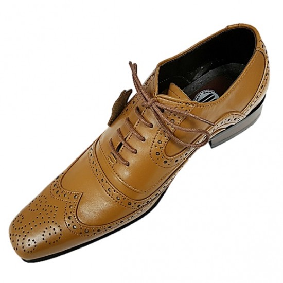 Tan Lace Up Brogues, Smart Dress Shoes ZEST-MHS-004 Tan Lace Up Brogues, Smart Dress Shoes ZEST-MHS-004