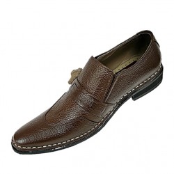 Brown Italian Designer Slip On Smart Dress Shoes ZEST-MHS-030